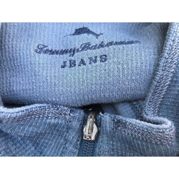 Tommy Bahama Blue 1/4 Zip Sweater Reversible Mens Sz XL - Picture 5 of 7